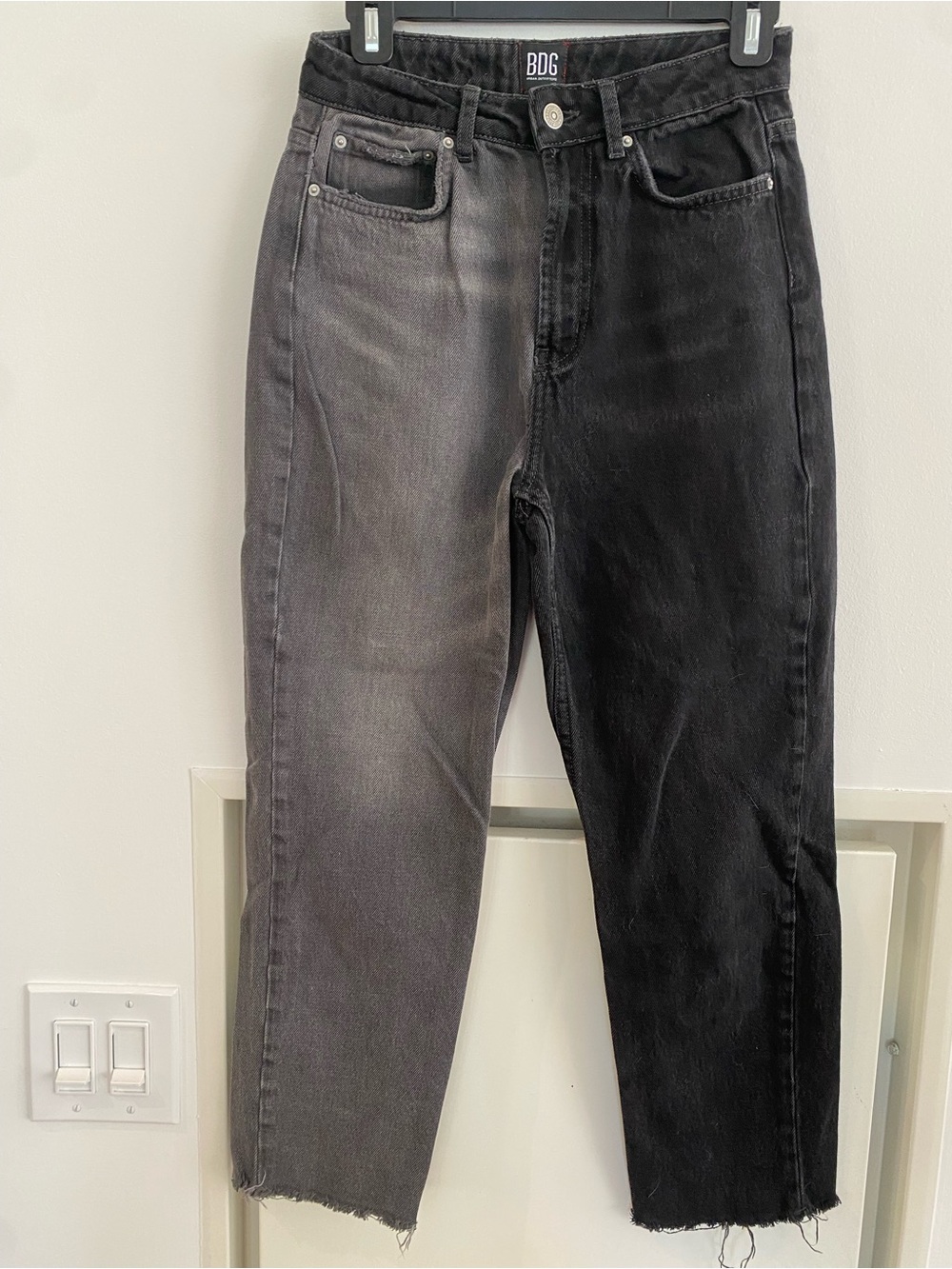 BDG Two-Tone Black & Gray Straight-Leg Jeans